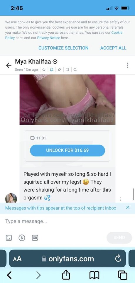 Foto desnuda filtrada de OnlyFans de Myamfkhalifaa7
