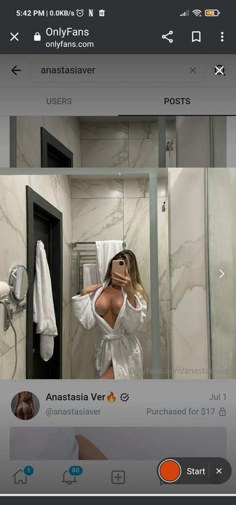 Foto desnuda filtrada de OnlyFans de Anastasiaver