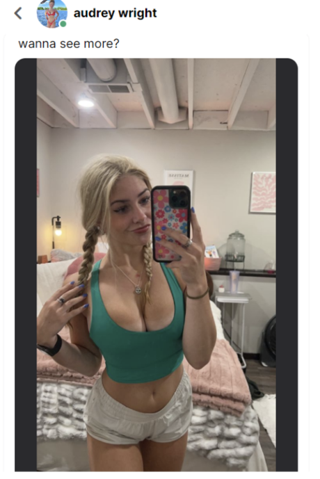 Foto desnuda filtrada de OnlyFans de Audrey Wright